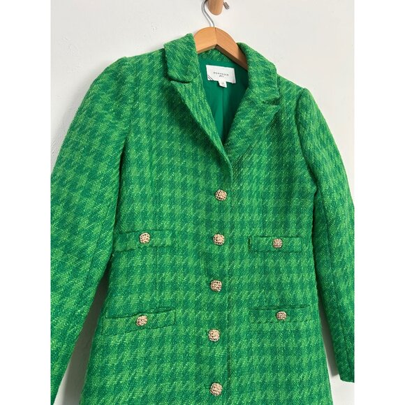 Pomander Place by Tuckernuck  Womens XS Emerald Tweed Stacie Dress - Picture 3 of 11